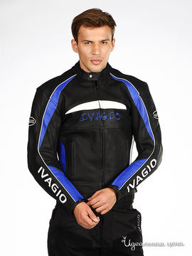 Мотокуртка Ivagio мужская, цвет черный / синий