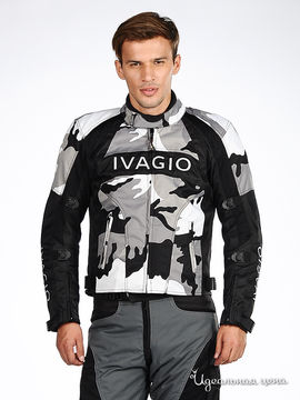 Мотокуртка Ivagio мужская, цвет черный / серый
