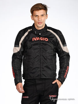 Мотокуртка Ivagio мужская, цвет черный / бежевый