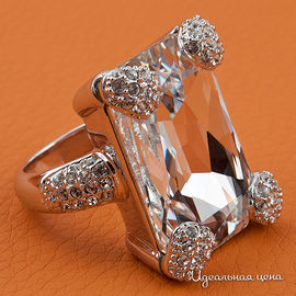 Кольцо с кристаллами Swarovski Crocus "Помпадур" женское