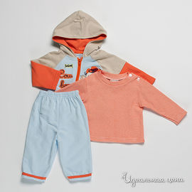 Комплект Best for kids детский, цвет голубой / бежевый / оранжевый