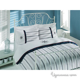 Комплект постельного белья Issimo "OCEAN", цвет белый / синий, евро