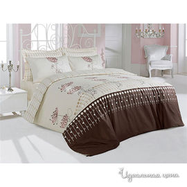 Комплект постельного белья Issimo RHYTM, цвет кремово-коричневый, 2-х спальный евро
