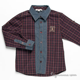 Рубашка Kenzo kids для мальчика, цвет серый / бордовый, рост 116 см
