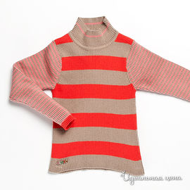 Пуловер Kenzo kids для девочки, цвет бежевый / коралл/ розовый