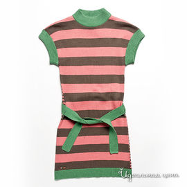 Платье Kenzo kids для девочки, цвет розовый / серо-коричневый / зеленый