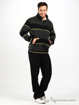 Костюм спортивный Australian мужской, цвет серый / черный / желтый