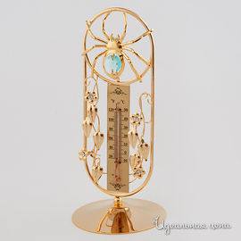 Термометр на подставке с пауком Swarovski Crystal, цвет золото, 17 см