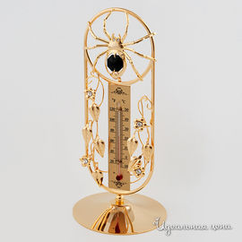 Термометр на подставке с пауком Svarovski Crystal, цвет золото, 17 см