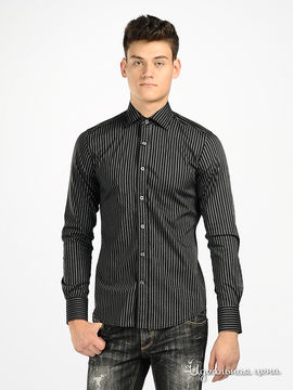 Рубашка Antony Morato мужская, цвет черный / серая полоска