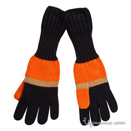 Перчатки Gulliver "ШЕРИФ" для мальчика, цвет черный / оранжевый