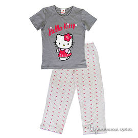 Пижама Cartoon brands "HELLO KITTY" для девочки, цвет серый / белый