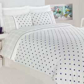 Комплект постельного белья Issimo "NERISSA", цвет белый / синий, 2-х спальный евро
