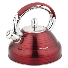 Чайник со свистком Vissner, цвет красный, 2,5л