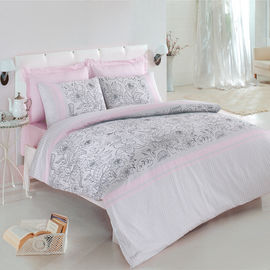 Комплект постельного белья Issimo "DURU", цвет светло-розовый / серый, евро
