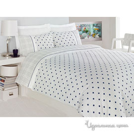 Комплект постельного белья Issimo NERISSA, цвет бело-синий, 1,5 спальный