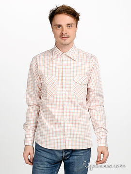 Рубашка Blend&Joop мужская, цвет бело-оранжевый