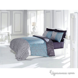 Комплект постельного белья Issimo "ECLECTIC", цвет серый / голубой / фиолетовый, евро