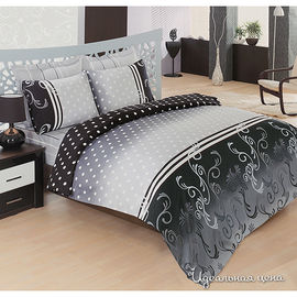Комплект постельного белья Issimo BUSE, цвет черно-серебристый, семейный