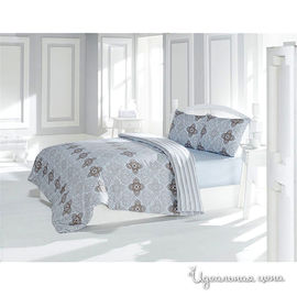 Комплект постельного белья Issimo "VALERIA", цвет коричнево-голубой, евро