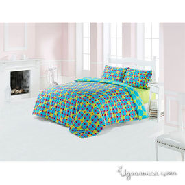 Комплект постельного белья Issimo ILLUSION, цвет зелено-голубой, 1,5 спальный