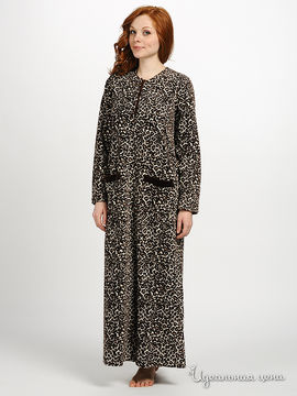 Платье домашнее Relax Mod женское, цвет коричнеый / принт леопард