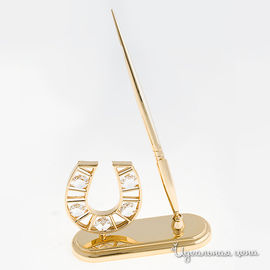 Подкова на подставке с ручкой Swarovski Crystal, цвет золото, ширина 13см