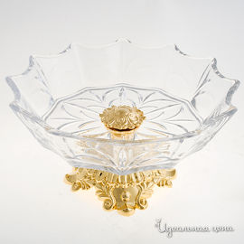 Ваза для фруктов Svarovski Crystal, золото, 23см