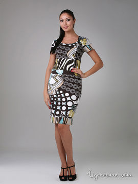Платье Fleuretta женские, цвет коричневый / бирюзовый / белый