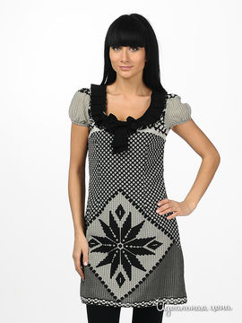 Платье Турецкий шик женское, цвет черный / серый / молочный