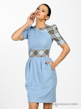 Платье Maria Rybalchenko женское, цвет голубой / черный / бежевый