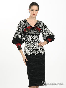 Платье Adzhedo женское, цвет черный / серебристый / красный
