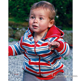 Толстовка двусторонняя Frugi детская, цвет красный / принт полоска, рост 60-90 см