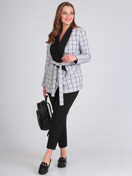 Костюм: жакет, брюки Anastasia Mak, цвет серый, черный