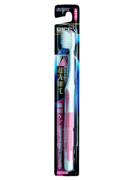 Зубная щетка с утонченными кончиками и прорезиненной ручкой, мягкая, EBISU
