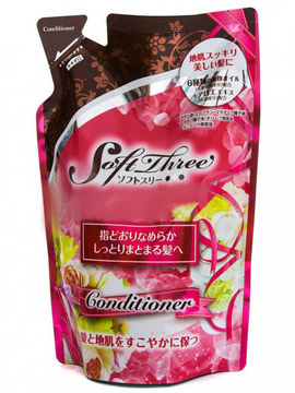 Кондиционер для волос увлажняющий для поддержания здоровья кожи головы Soft Three, 400 мл, Mitsuei