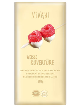 Белый кувертюр - глазурь из белого шоколада 30%, 200 г, Vivavi