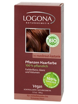 Краска для волос растительная, 060 орех красно-коричневый, 100 г, Logona