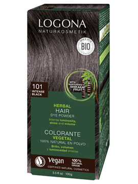 Краска для волос растительная, 101 насыщенно-черный, 100 г, Logona