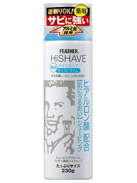 Пена для бритья с гиалуроновой кислотой с лечебным эффектом HiShave, 230 г, Feather
