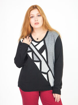 Пуловер Artigiano Klingel, цвет черный, серый, белый