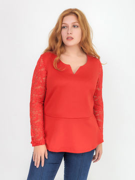 Блузка с кружевом Klingel, цвет красный