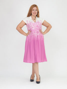 Платье Artigiano Klingel, цвет экрю, розовый, рисунок