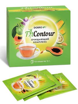 Чай для похудения очищающий с дренажным эффектом FitContour, 3 гх10 шт, DOBROVIT