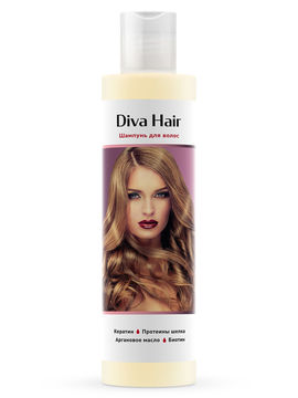 Шампунь для волос DivaHair с биотином против выпадения волос и потери густоты и объема, 200 мл, DOBROVIT