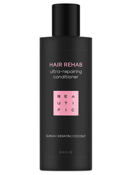 Бальзам-кондиционер для волос супер-восстанавливающий для поврежденных волос с протеинами киноа, кератином и кокосовым маслом Hair Rehab, 250 мл, BEAUTIFIC