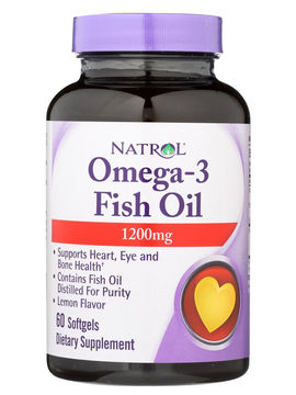 Биодобавка Omega-3 Fish Oil, 120 мг, 60 капсул, Natrol