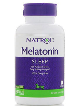 Биодобавка Melatonin, 3 мг, 240 капсул, Natrol