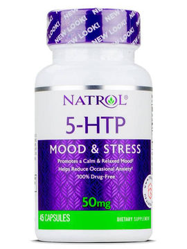 Биодобавка 5-HTP, 50 мг, 45 капсул, Natrol