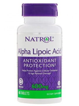 Биодобавка Alpha Lipoic Acid 600 мг T/R, 45 таблеток, Natrol